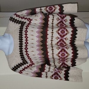 OLD NAVY Wool Blend Western Flare Sweater Beige Brown Lavender Burgundy XXL NWT